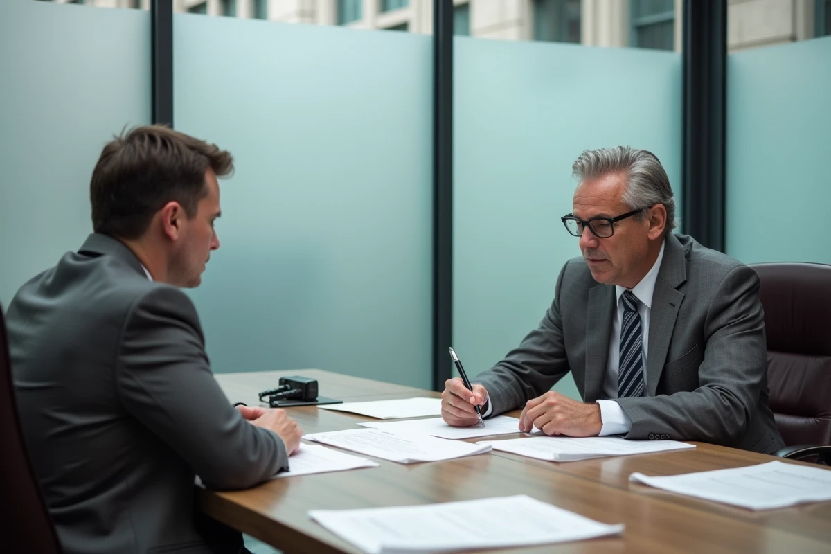 Consultation juridique entre un avocat et un locataire concernant un congé abusif en location