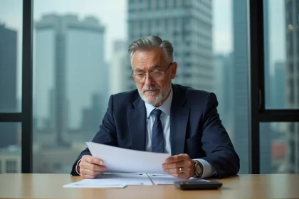 Homme d affaires en costume dans un bureau moderne