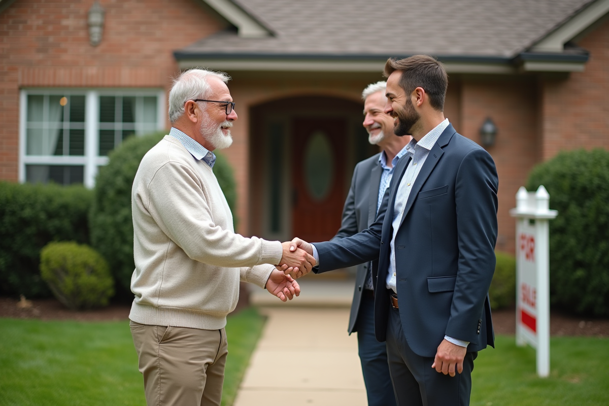 Homme âgé serrant la main d