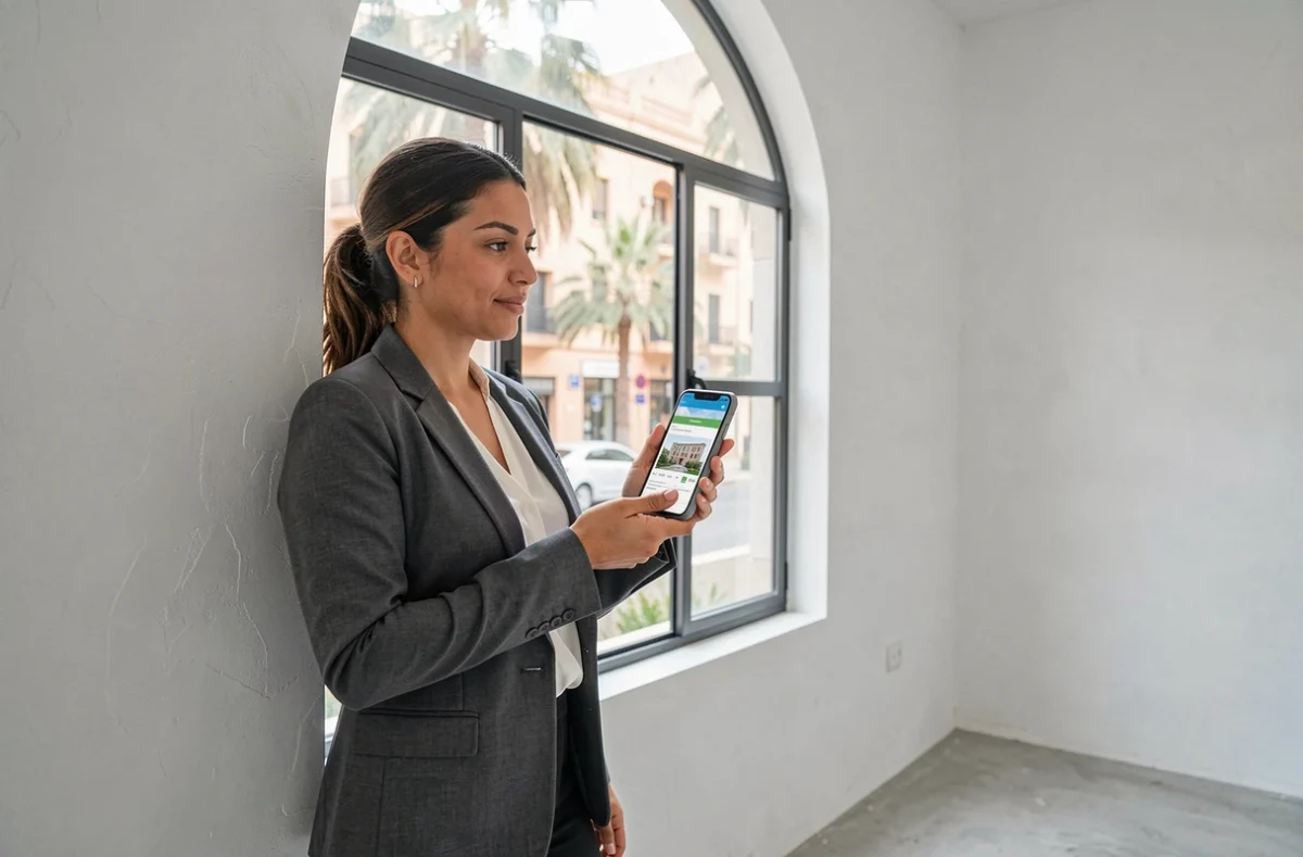 Propriétaire vendeuse présentant un appartement à vendre à Marrakech sans agence immobilière