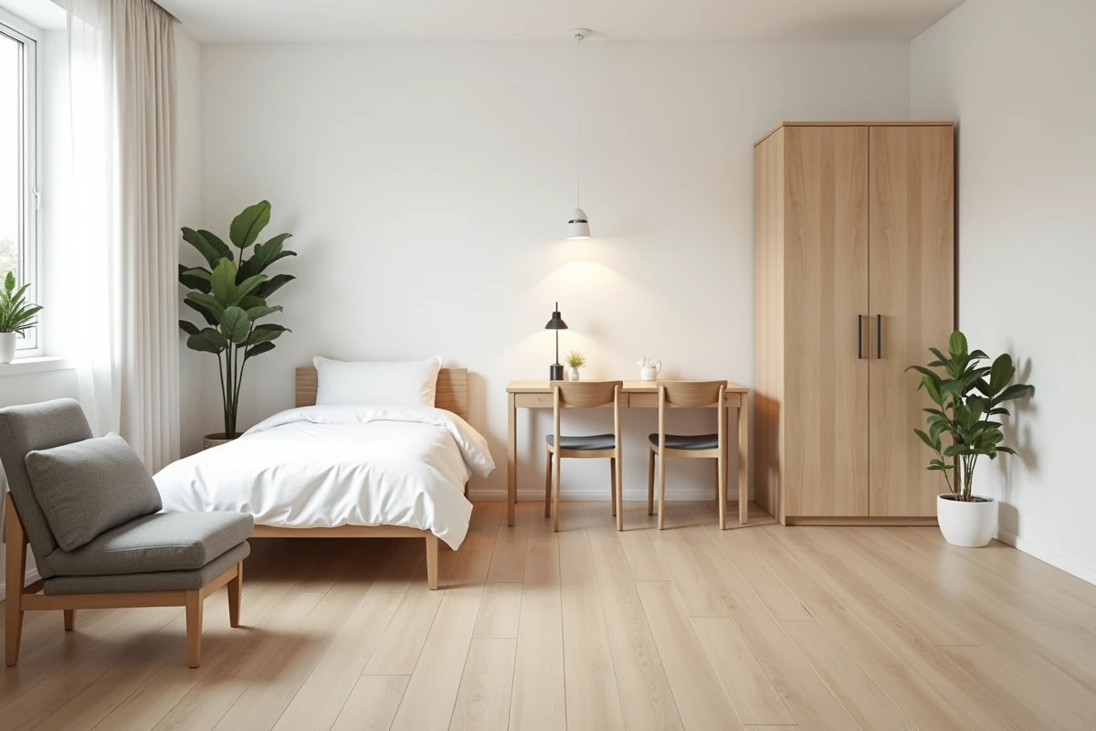 Studio meublé optimisé avec le mobilier essentiel pour une location conforme et fonctionnelle